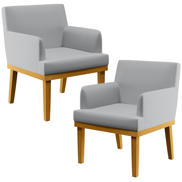 Kit 02 Poltronas Decorativas Para Sala De Estar E Recepção Be