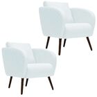 Kit 02 Poltronas Decorativas Para Sala De Estar E Recepção Da