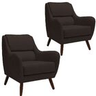 Kit 02 Poltronas Decorativas Para Sala De Estar E Recepção Go