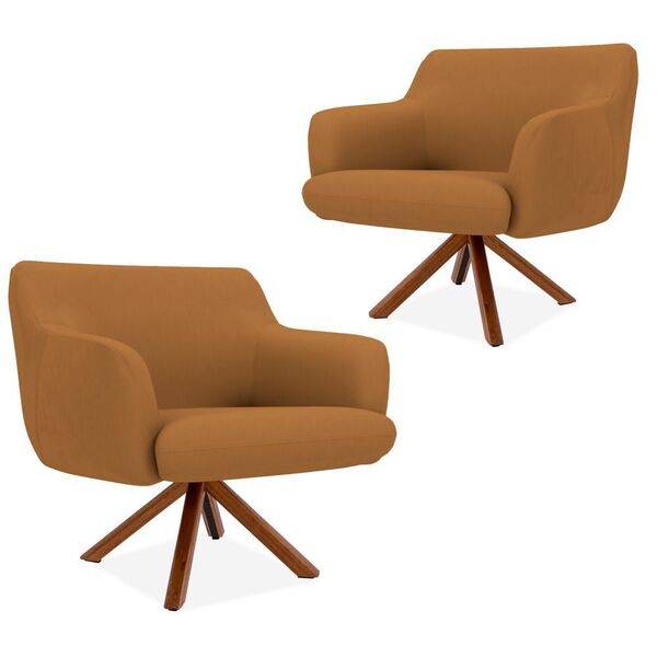 Kit 02 Poltronas Decorativas Para Sala De Estar Jade D02 Cora