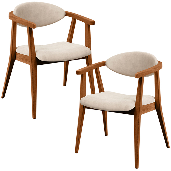 Kit 02 Poltronas Decorativas Para Sala De Estar Jantar Cecíli