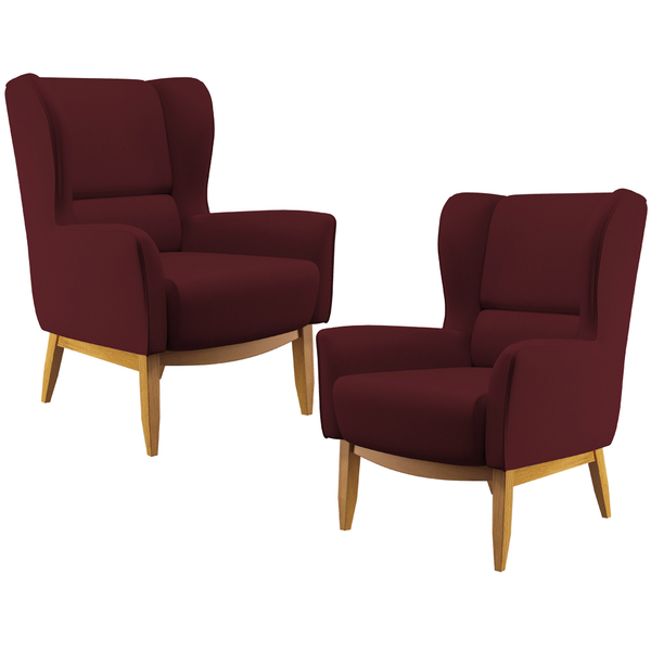 Kit 02 Poltronas Decorativas Para Sala De Estar Milena D02 Ba