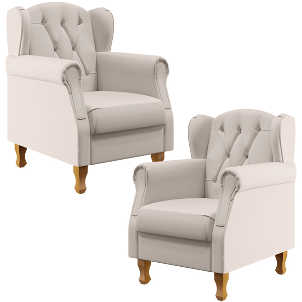 Kit 02 Poltronas Decorativas Para Sala De Estar Yara P02 Linh