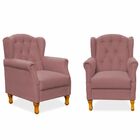 Kit 02 Poltronas Decorativas Para Sala De Estar Yara P02 Sued