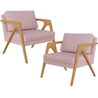 Kit 02 Poltronas Decorativas Para Sala Estar Pietra Estrutura