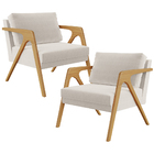 Kit 02 Poltronas Decorativas Para Sala Estar Pietra Estrutura