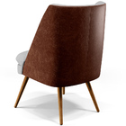 Kit 02 Poltronas Decorativas Pérsia Pés Palito D02 Linho Cinz