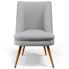 Kit 02 Poltronas Decorativas Pérsia Pés Palito D02 Linho Cinz