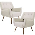 Kit 02 Poltronas Decorativas Pés Palito Sala De Estar Roma Al