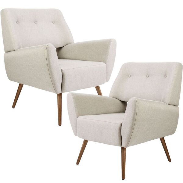 Kit 02 Poltronas Decorativas Pés Palito Sala De Estar Roma Al