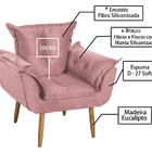 Kit 02 Poltronas Decorativas Pés Palitos Opala 9798 Suede Rm