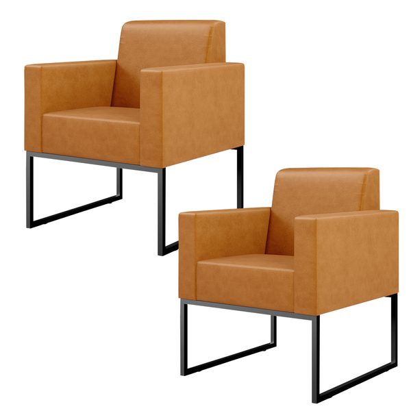 Kit 02 Poltronas Decorativas Sala Base Fixa Metal Helô L02 Co