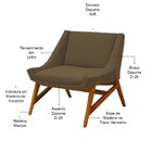 Kit 02 Poltronas Decorativas Sala De Estar Annecy Linho Marro