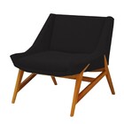 Kit 02 Poltronas Decorativas Sala De Estar Annecy Linho Preta