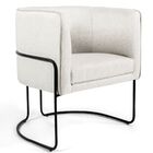 Kit 02 Poltronas Decorativas Sala De Estar Base De Aço Preto