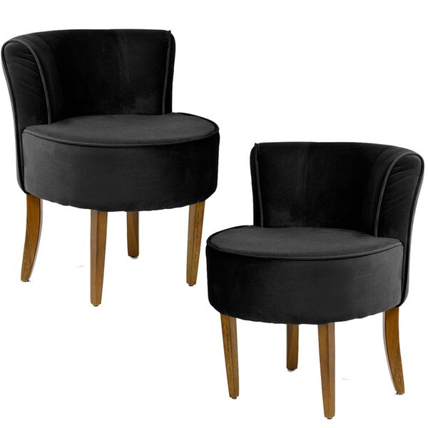 Kit 02 Poltronas Decorativas Sala De Estar Base De Madeira Ay