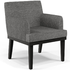 Kit 02 Poltronas Decorativas Sala De Estar Base Preto Beatriz