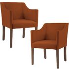 Kit 02 Poltronas Decorativas Sala De Estar Beta Veludo Telha