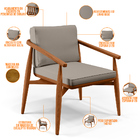 Kit 02 Poltronas Decorativas Sala De Estar Com Cintas De Cora