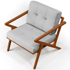 Kit 02 Poltronas Decorativas Sala De Estar Com Cintas De Cora