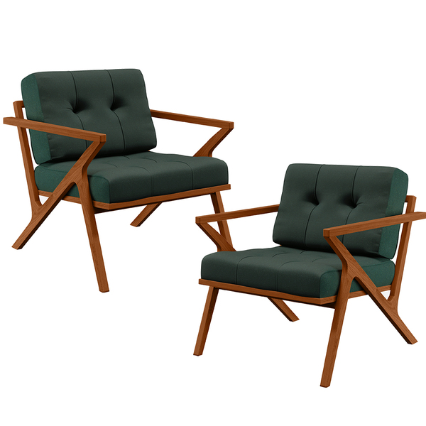 Kit 02 Poltronas Decorativas Sala De Estar Com Cintas De Cora