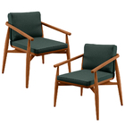 Kit 02 Poltronas Decorativas Sala De Estar Com Cintas De Cora