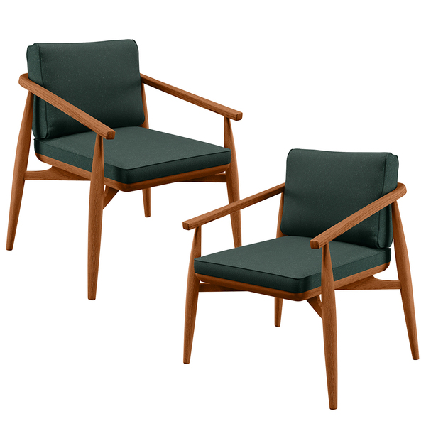 Kit 02 Poltronas Decorativas Sala De Estar Com Cintas De Cora