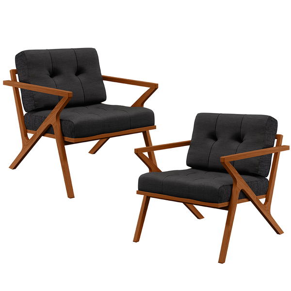 Kit 02 Poltronas Decorativas Sala De Estar Com Cintas De Cora