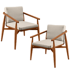 Kit 02 Poltronas Decorativas Sala De Estar Com Cintas De Cora