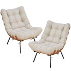 Kit 02 Poltronas Decorativas Sala De Estar Costela L02 Suede