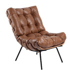 Kit 02 Poltronas Decorativas Sala De Estar Costela L04 Couro