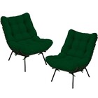 Kit 02 Poltronas Decorativas Sala De Estar Costela Preto L02