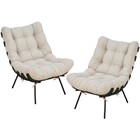 Kit 02 Poltronas Decorativas Sala De Estar Costela Preto L02