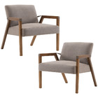 Kit 02 Poltronas Decorativas Sala De Estar Dux Com Detalhe Em