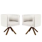 Kit 02 Poltronas Decorativas Sala De Estar Giratória Nix Linh