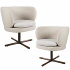 Kit 02 Poltronas Decorativas Sala De Estar Giratória Xis Hele