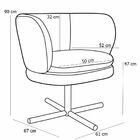 Kit 02 Poltronas Decorativas Sala De Estar Giratória Xis Hele