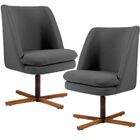 Kit 02 Poltronas Decorativas Sala De Estar Giratória Xis Mega