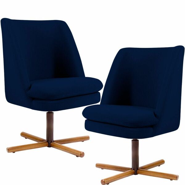 Kit 02 Poltronas Decorativas Sala De Estar Giratória Xis Mega