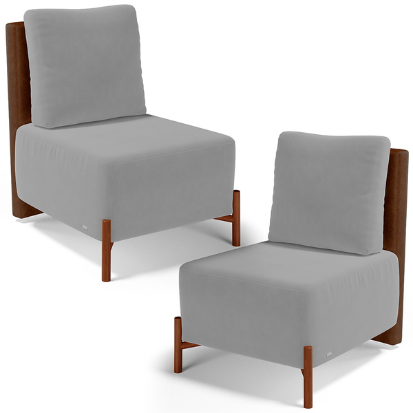 Kit 02 Poltronas Decorativas Sala De Estar Living Hungria L02