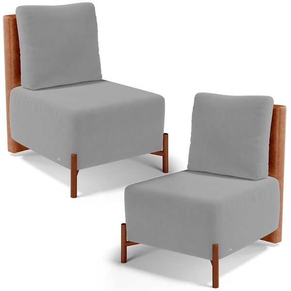 Kit 02 Poltronas Decorativas Sala De Estar Living Hungria L02