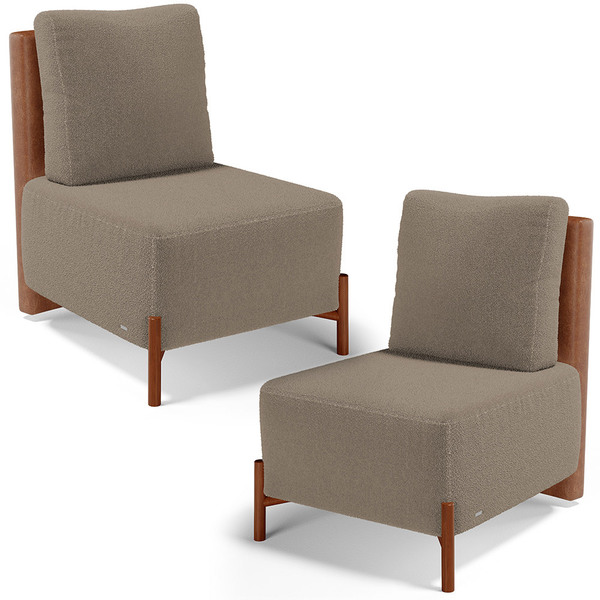 Kit 02 Poltronas Decorativas Sala De Estar Living Hungria L02