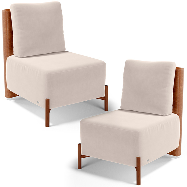 Kit 02 Poltronas Decorativas Sala De Estar Living Hungria L02