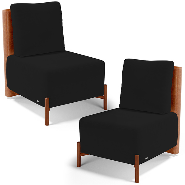 Kit 02 Poltronas Decorativas Sala De Estar Living Hungria L02