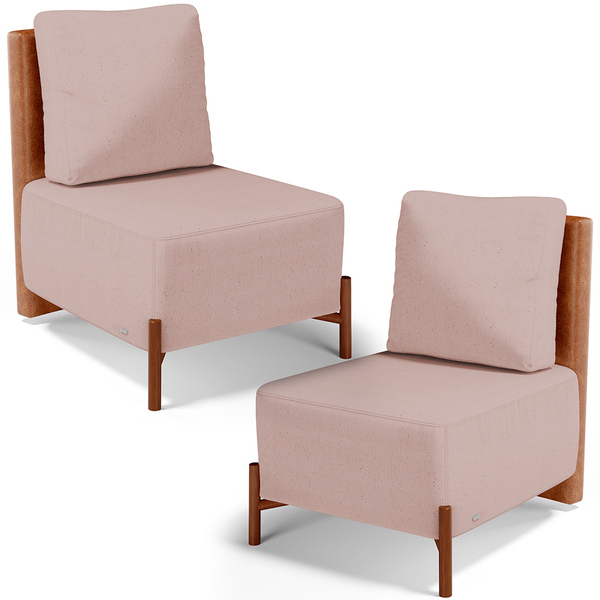 Kit 02 Poltronas Decorativas Sala De Estar Living Hungria L02