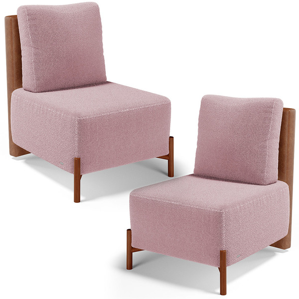 Kit 02 Poltronas Decorativas Sala De Estar Living Hungria L02