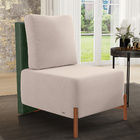 Kit 02 Poltronas Decorativas Sala De Estar Living Pés Madeira