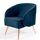 Kit 02 Poltronas Decorativas Sala De Estar Pés Alumínio Rosê