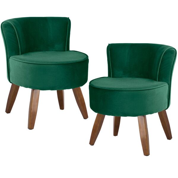 Kit 02 Poltronas Decorativas Sala De Estar Pés De Madeira Ayl