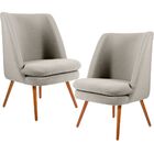 Kit 02 Poltronas Decorativas Sala De Estar Pés Palito Megara